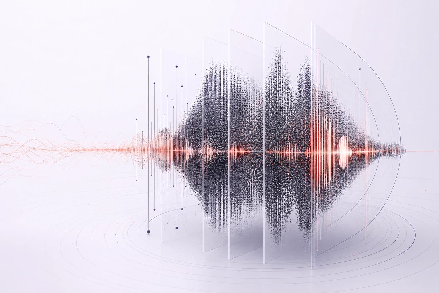 Acoustic particles measured against a precise benchmark grid